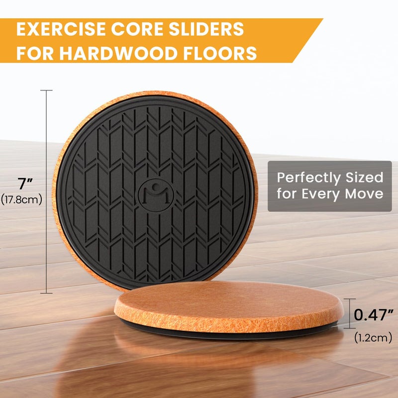 MUYOS Exercise Core Sliders for Hardwood Floors - Sliders for Working Out  Sliding Discs for Exercise  Strength Training  and Home Gym Fitness Gliders (2 Pack  7 Inch) - Image 5